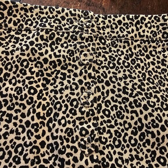 FOREVER 21 Mini Skirt Size S Neutral Cheetah Animal Print Chic 90's Punk Stretch - Picture 2 of 8